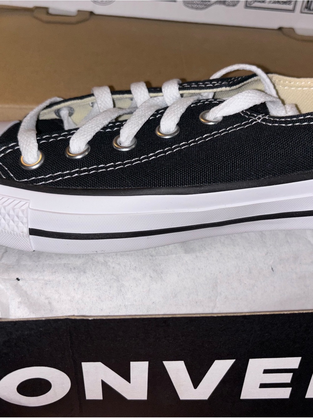 Converse Black and White Low Top Canvas Sneakers